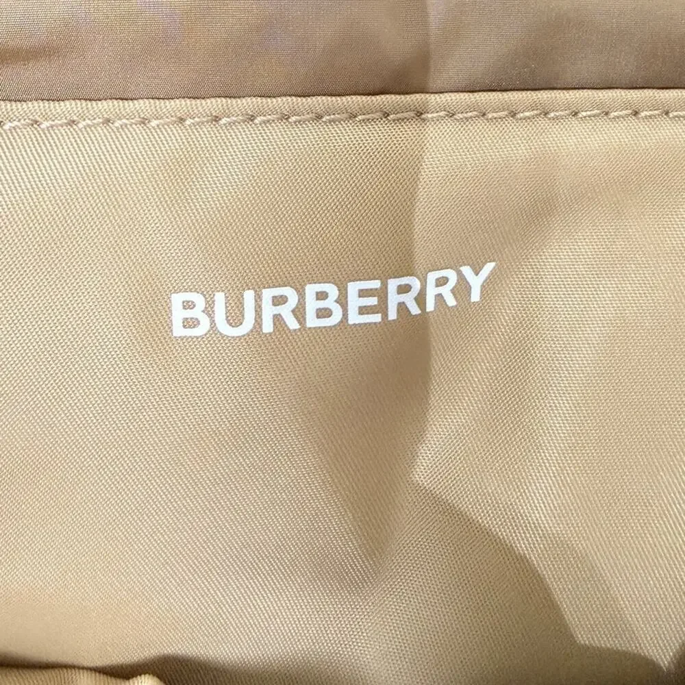 Sale ends 6/29 Burberry nylon Tan Backpack with logo nwt small